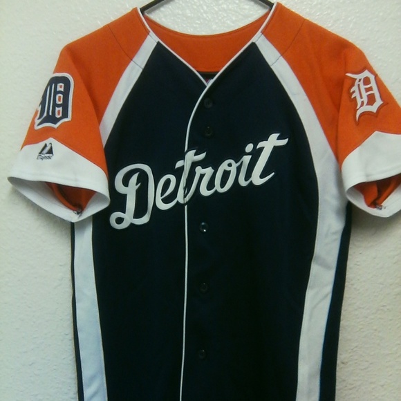 MLB Detroit Tiger's Kid's Medium  Button Jersey - Picture 1 of 6